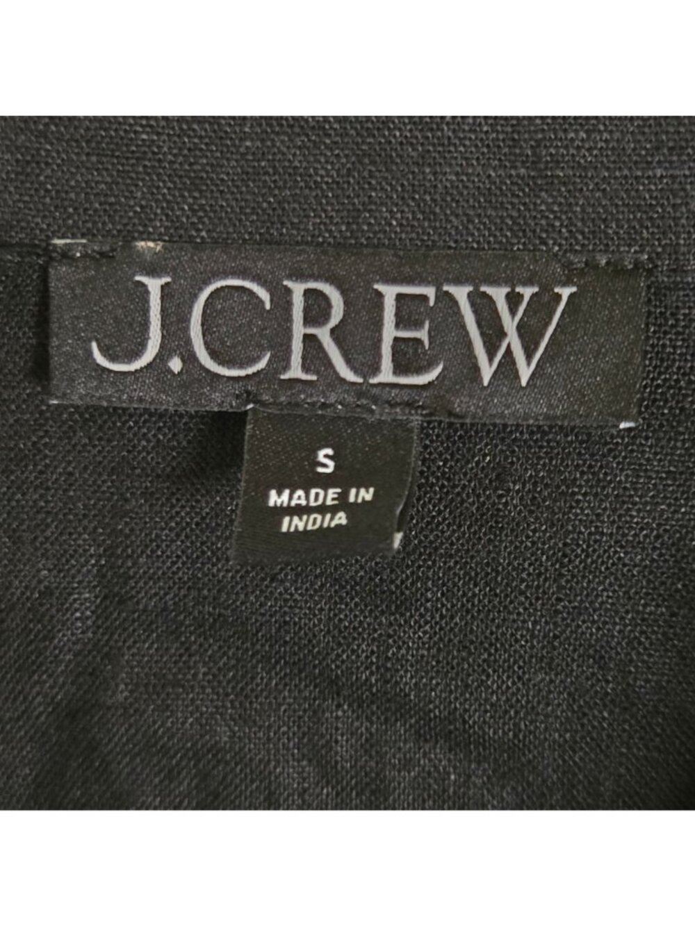 J.Crew Bungalow Popover Top Black Linen Boxy Fit Collared V Neck 2024 Size S - Picture 5 of 7